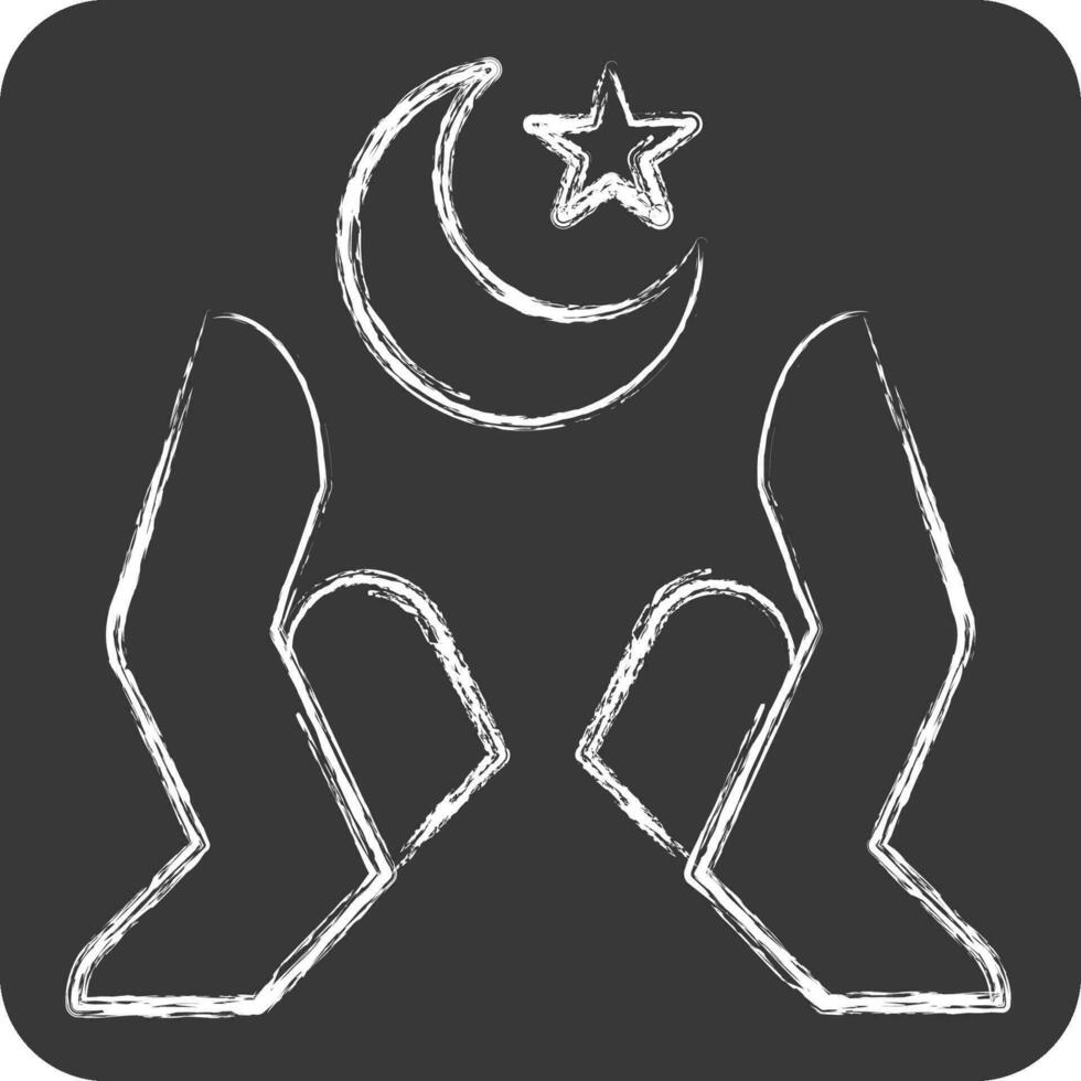 Icon Hands. related to Ramadan symbol. chalk Style. simple design editable. simple illustration vector