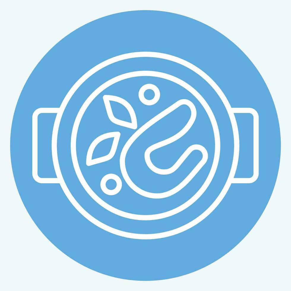 Icon Spicy Soup. related to Cooking symbol. blue eyes style. simple design editable. simple illustration vector