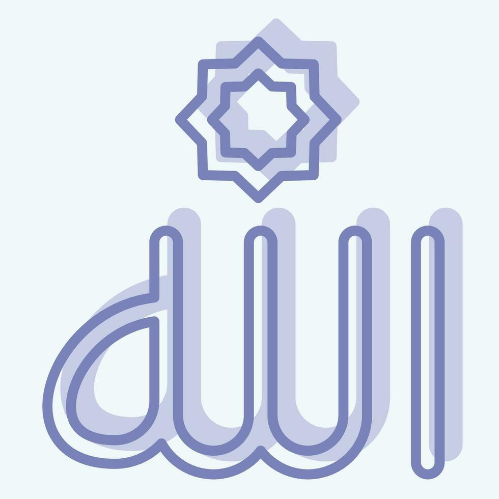 Icon Allah. related to Ramadan symbol. two tone style. simple design editable. simple illustration vector