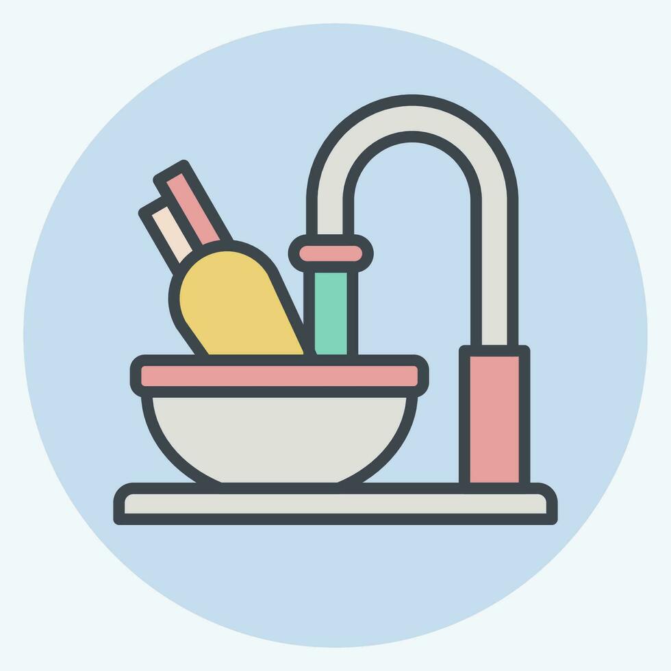 Icon Cleaning. related to Cooking symbol. color mate style. simple design editable. simple illustration vector