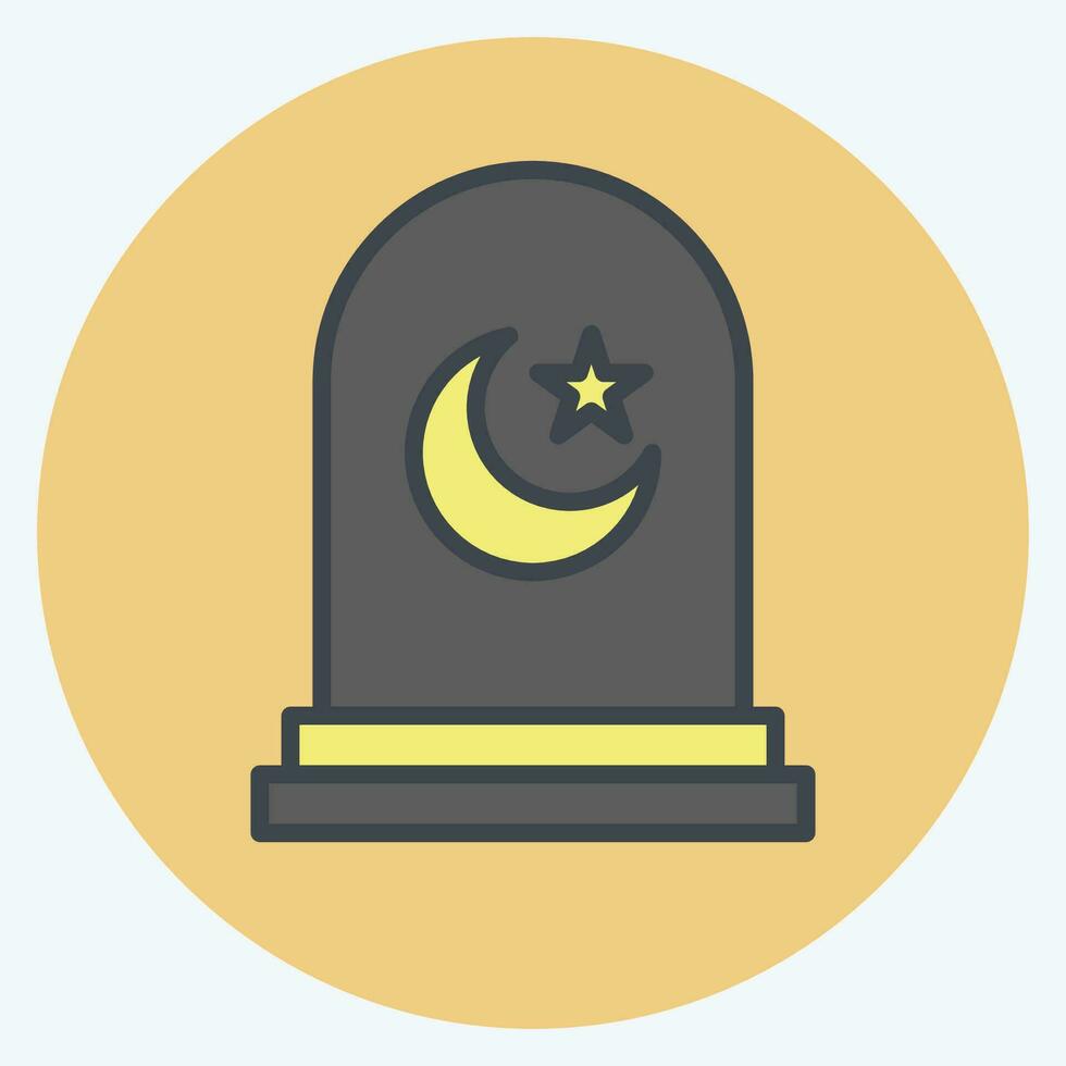 Icon Cemetery. related to Ramadan symbol. color mate style. simple design editable. simple illustration vector