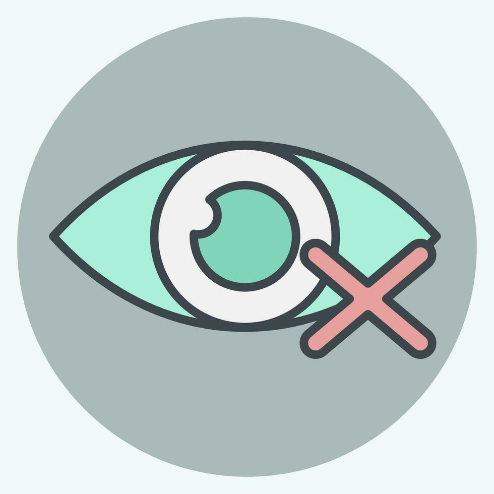 Icon Close Eyes. related to Ramadan symbol. color mate style. simple design editable. simple illustration vector