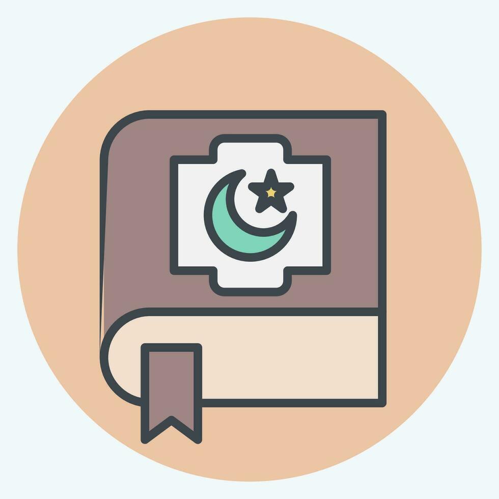 Icon Quran. related to Ramadan symbol. color mate style. simple design editable. simple illustration vector