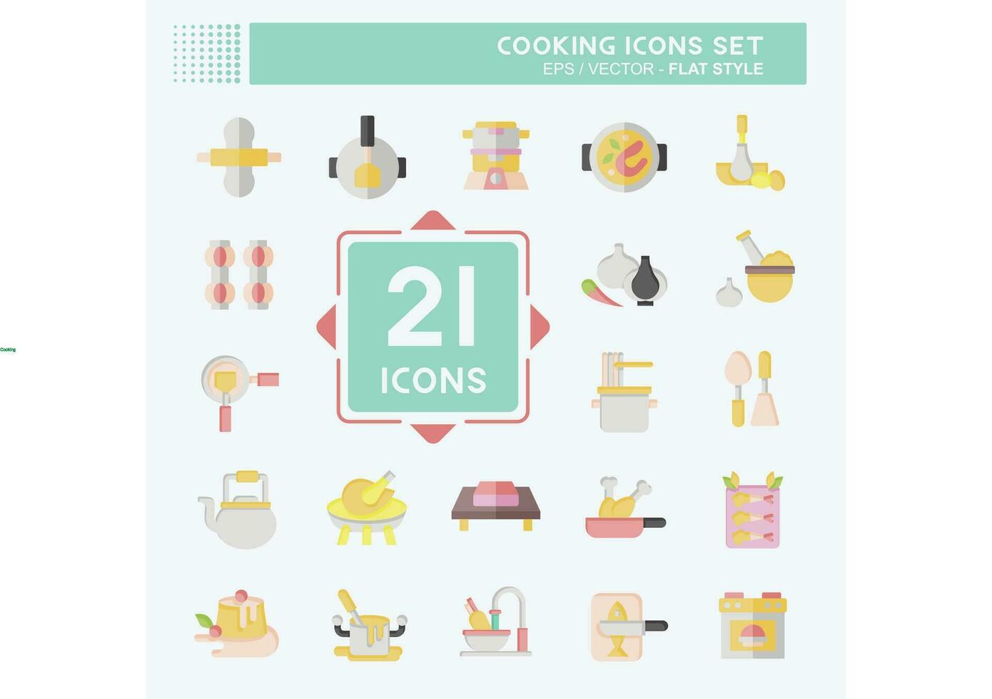 Icon Set Cooking. related to Food symbol. flat style. simple design editable. simple illustration vector