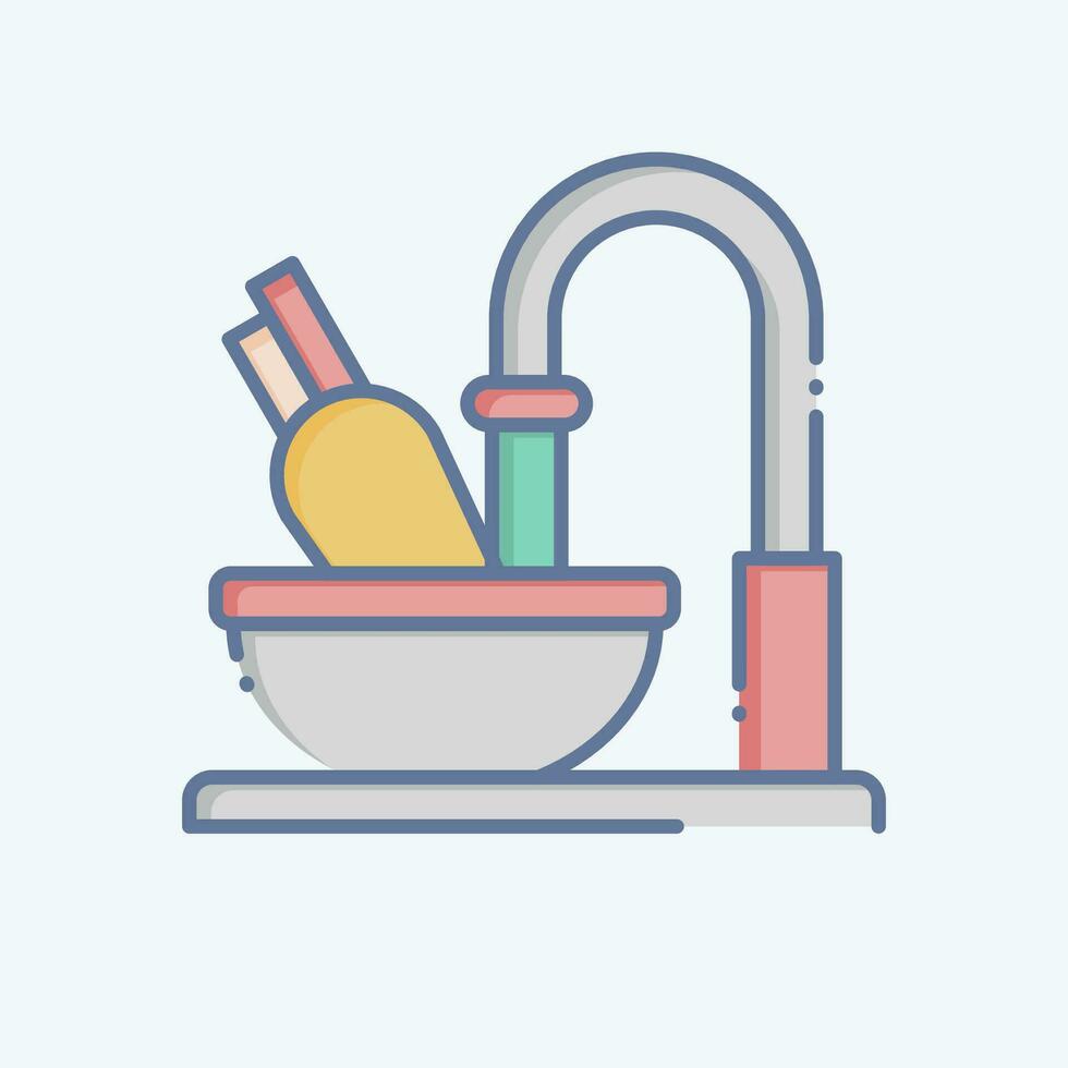 Icon Cleaning. related to Cooking symbol. doodle style. simple design editable. simple illustration vector