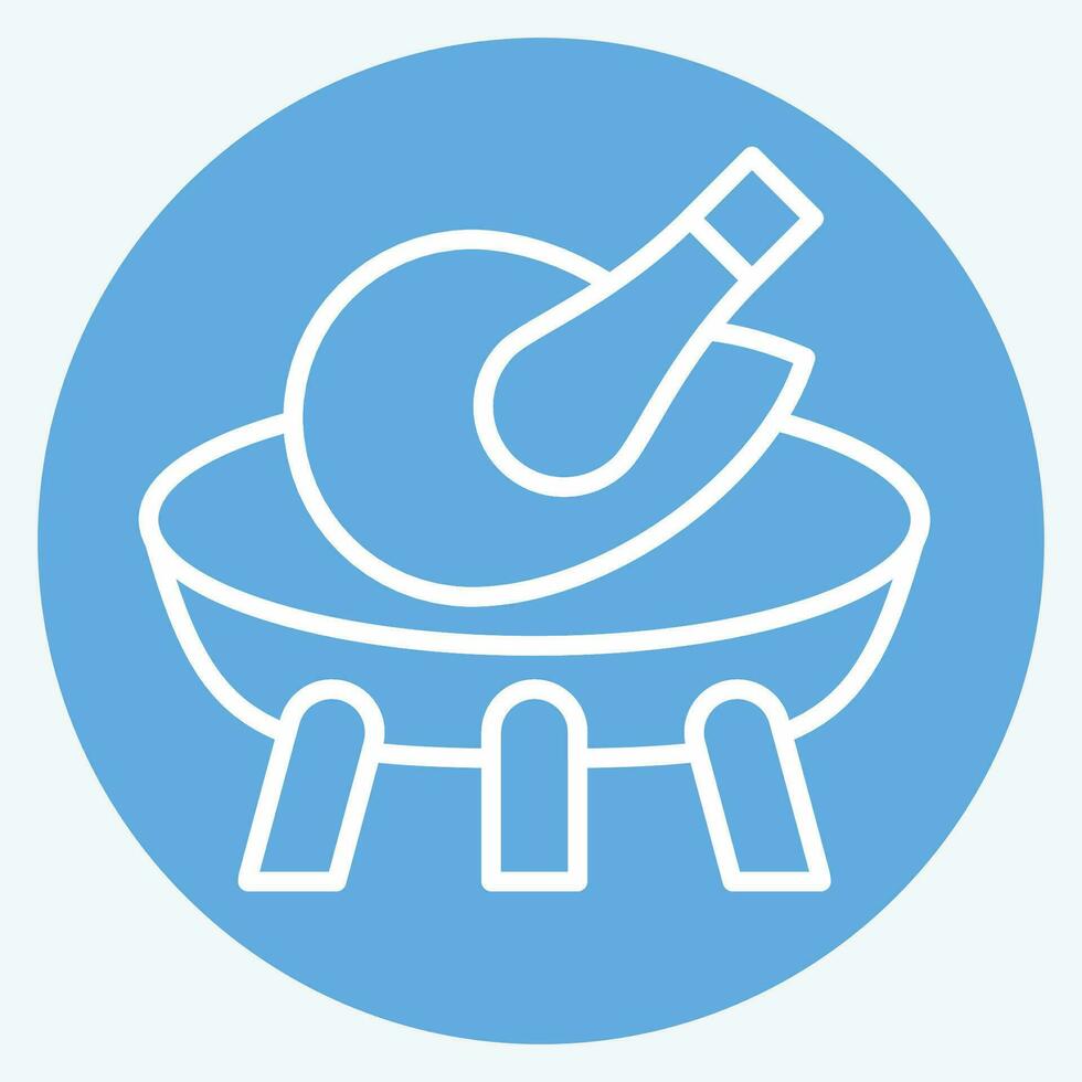 Icon Grill. related to Cooking symbol. blue eyes style. simple design editable. simple illustration vector