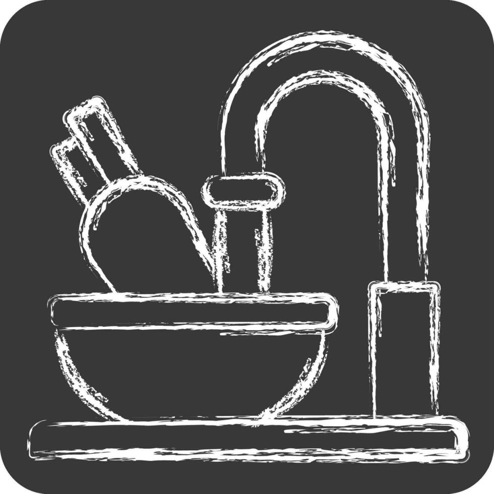 Icon Cleaning. related to Cooking symbol. chalk Style. simple design editable. simple illustration vector