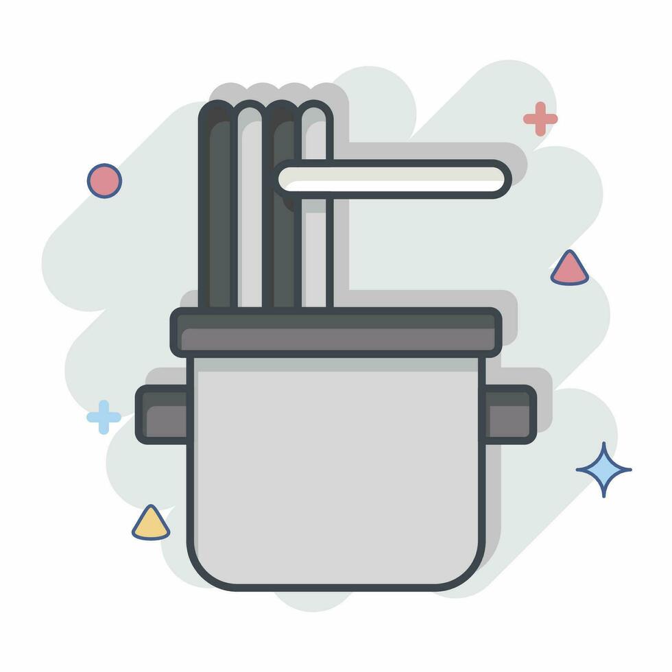 Icon Noodles. related to Cooking symbol. comic style. simple design editable. simple illustration vector