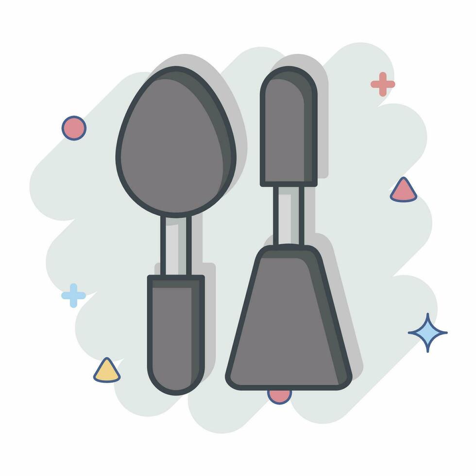 Icon Ladle. related to Cooking symbol. comic style. simple design editable. simple illustration vector