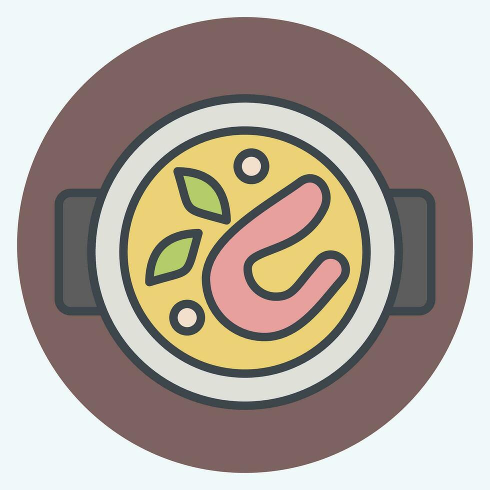 Icon Spicy Soup. related to Cooking symbol. color mate style. simple design editable. simple illustration vector