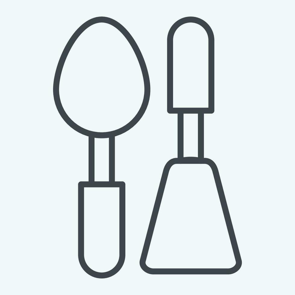 Icon Ladle. related to Cooking symbol. line style. simple design editable. simple illustration vector