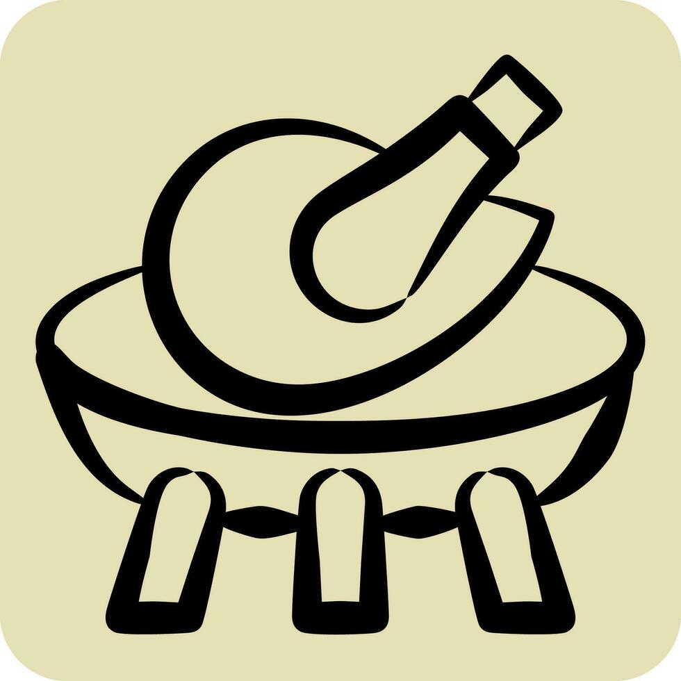 Icon Grill. related to Cooking symbol. hand drawn style. simple design editable. simple illustration vector