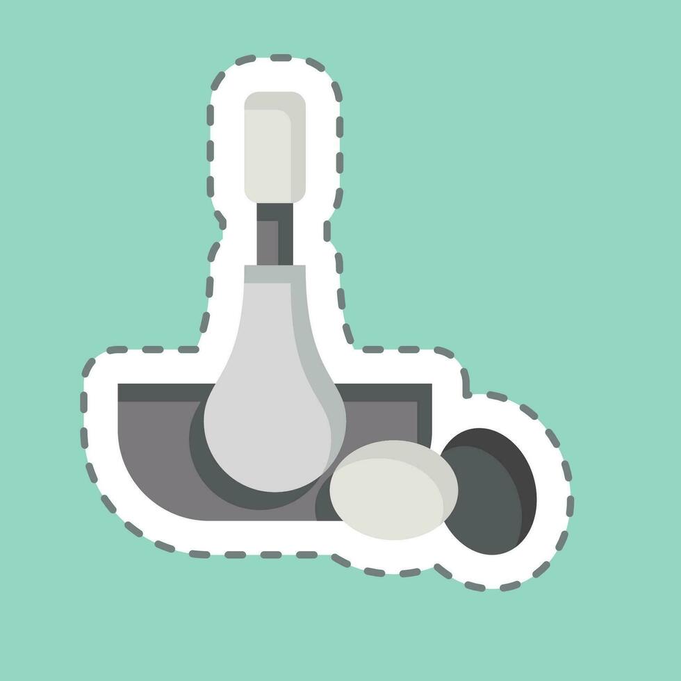 Sticker line cut Scrambled Eggs. related to Cooking symbol. simple design editable. simple illustration vector