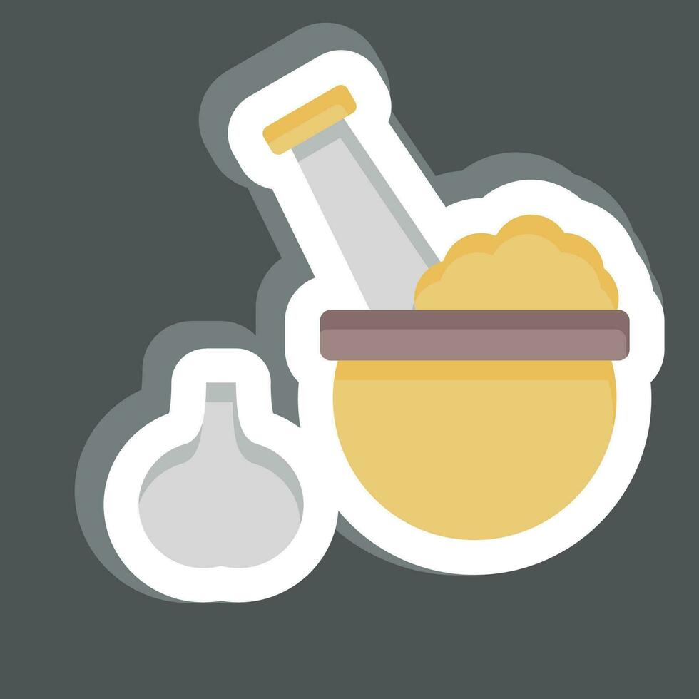 Sticker Pound Mortar. related to Cooking symbol. simple design editable. simple illustration vector