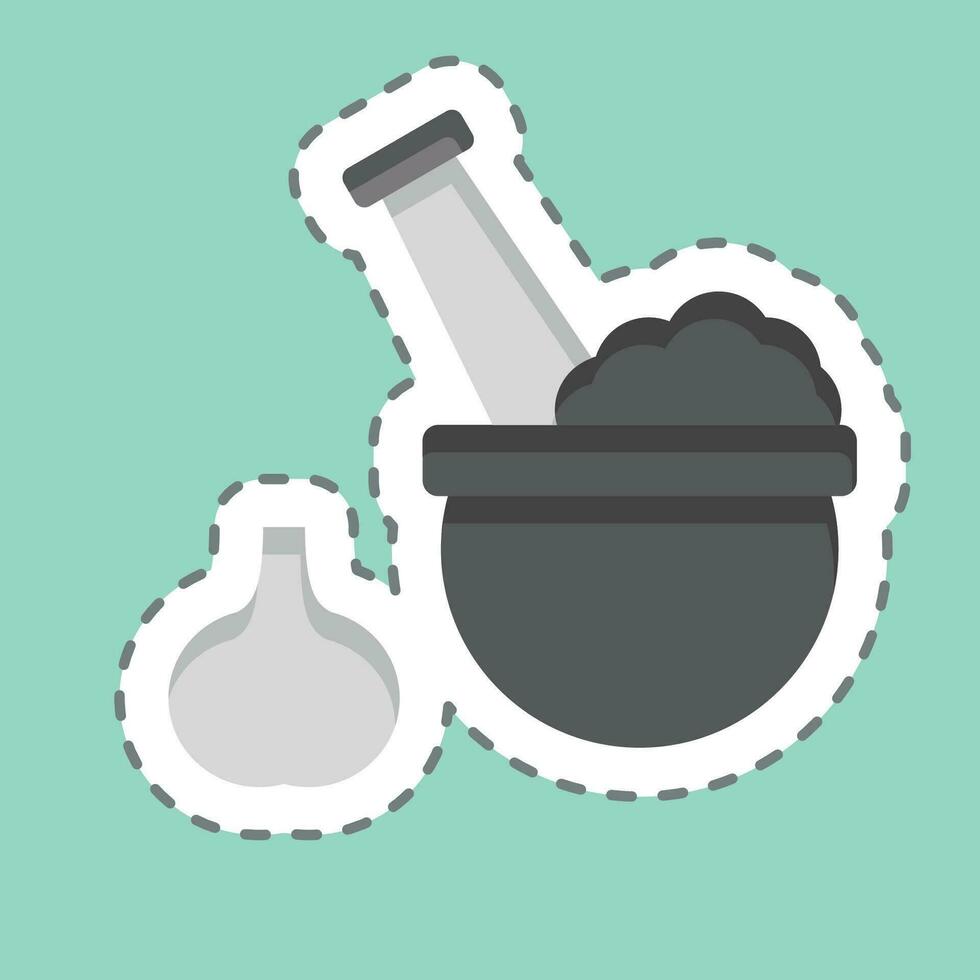 Sticker line cut Pound Mortar. related to Cooking symbol. simple design editable. simple illustration vector