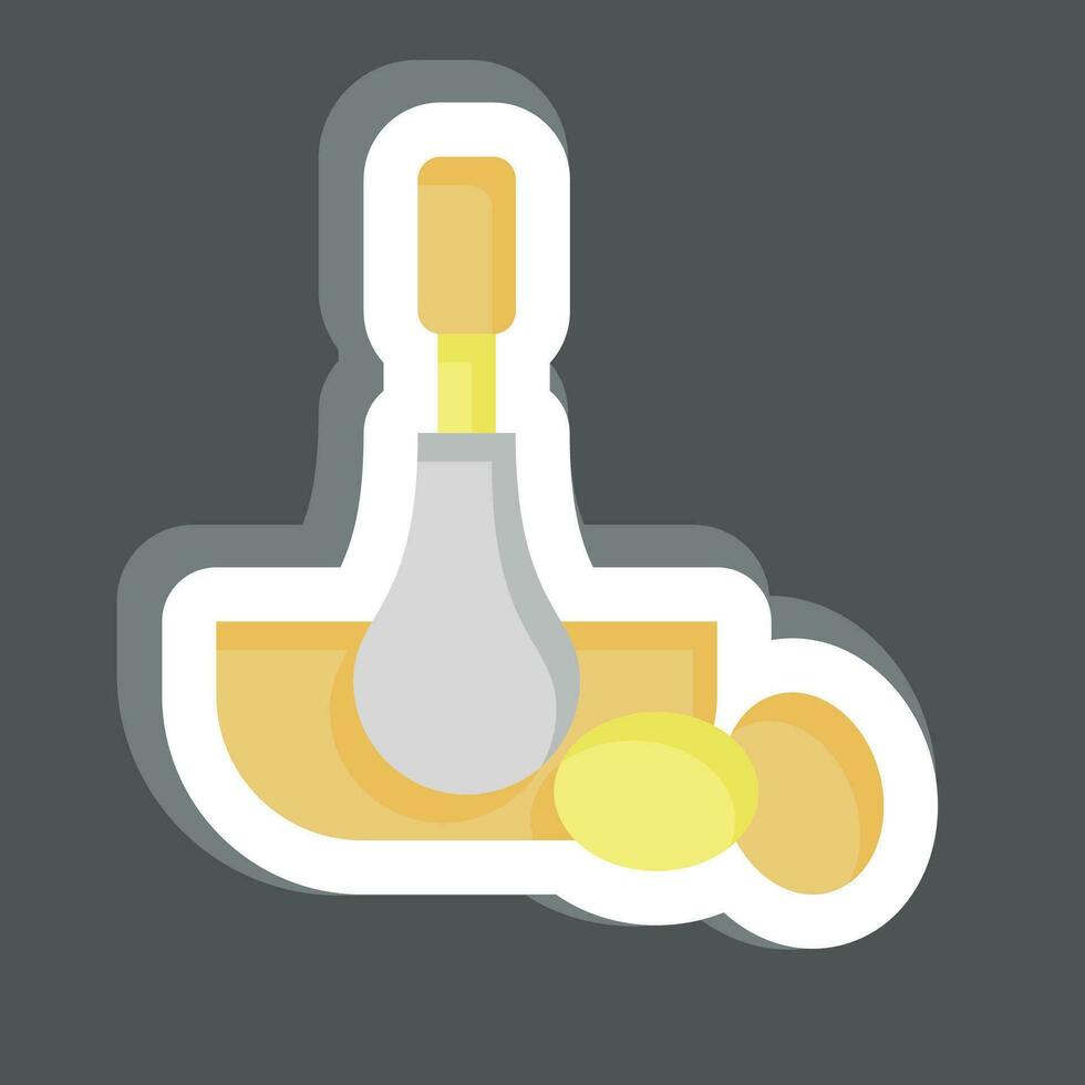 Sticker Scrambled Eggs. related to Cooking symbol. simple design editable. simple illustration vector