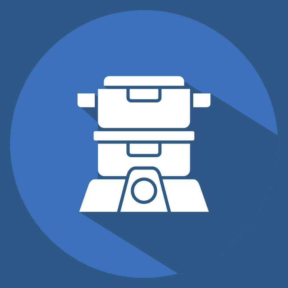 Icon Steamer. related to Cooking symbol. long shadow style. simple design editable. simple illustration vector