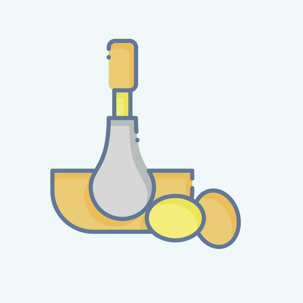 Icon Scrambled Eggs. related to Cooking symbol. doodle style. simple design editable. simple illustration vector