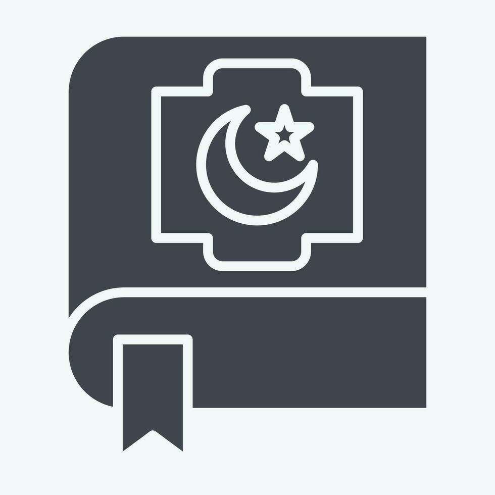 Icon Quran. related to Ramadan symbol. glyph style. simple design editable. simple illustration vector
