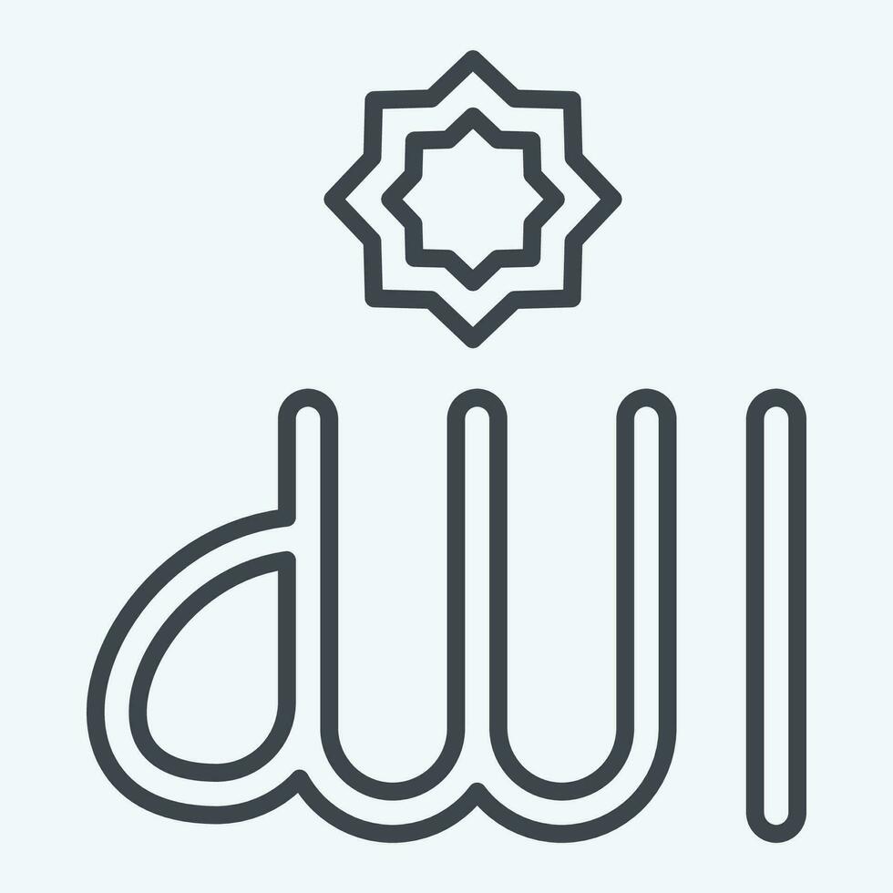 Icon Allah. related to Ramadan symbol. line style. simple design editable. simple illustration vector