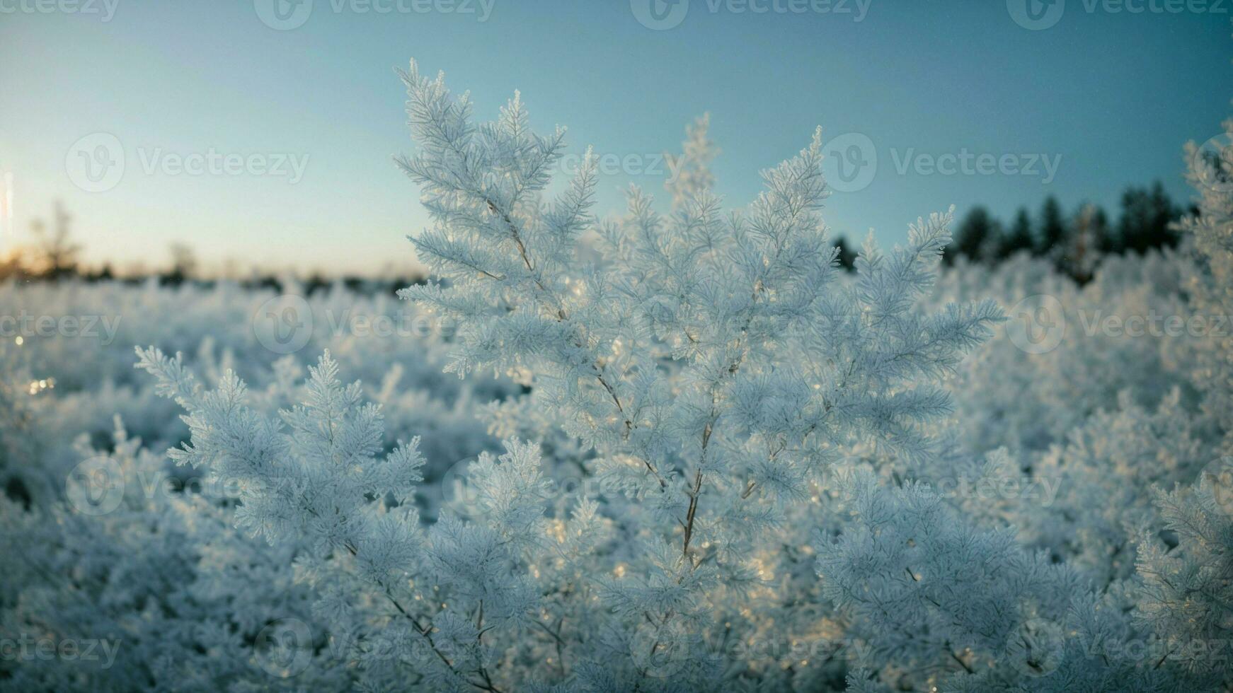 AI generated Describe the intricate patterns of frost on a window pane, highlighting the unique formations and delicate structures. photo