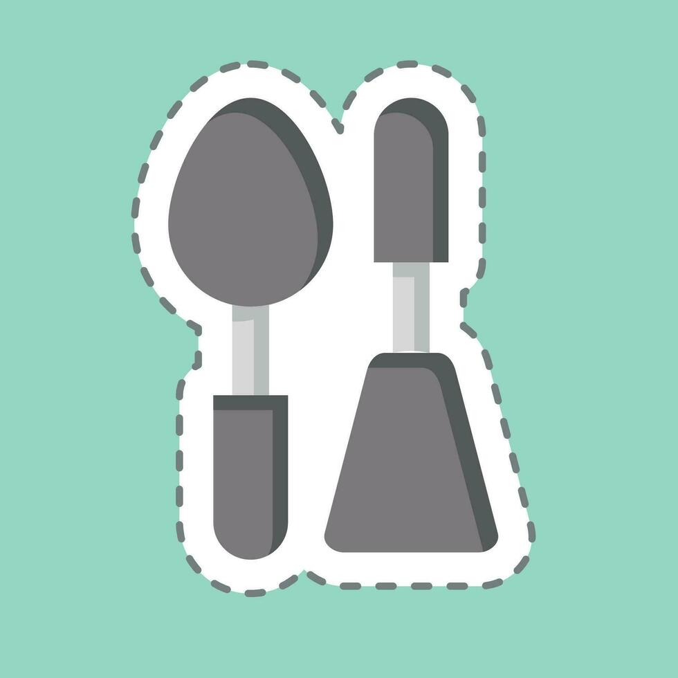 Sticker line cut Ladle. related to Cooking symbol. simple design editable. simple illustration vector