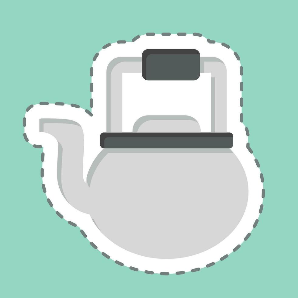 Sticker line cut Kettle. related to Cooking symbol. simple design editable. simple illustration vector