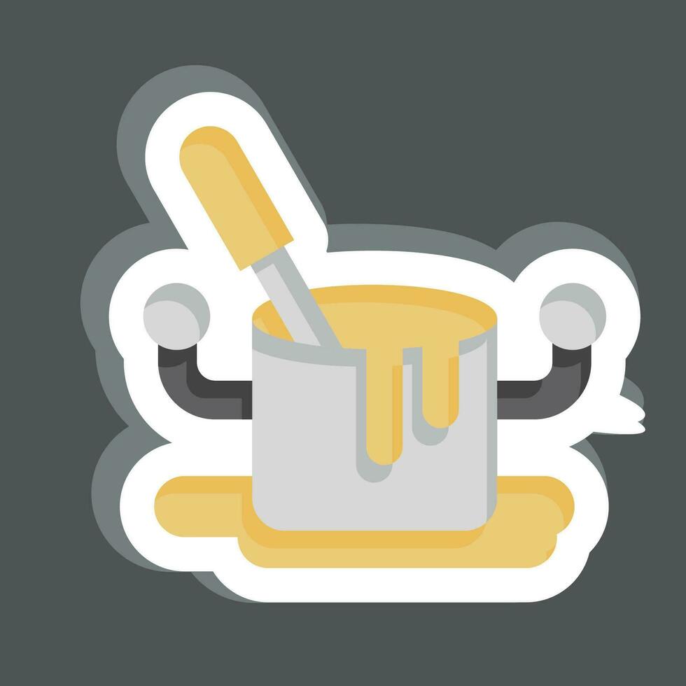 Sticker Cook Soup. related to Cooking symbol. simple design editable. simple illustration vector
