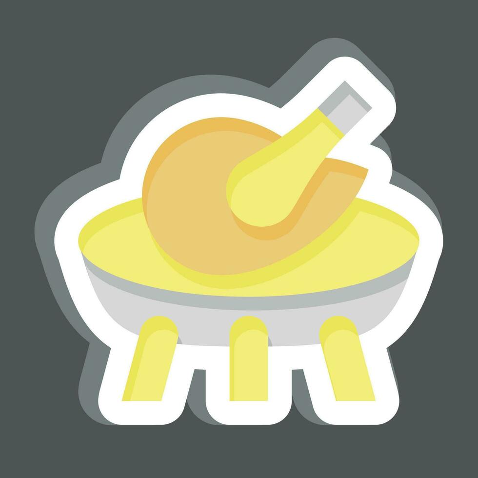 Sticker Grill. related to Cooking symbol. simple design editable. simple illustration vector