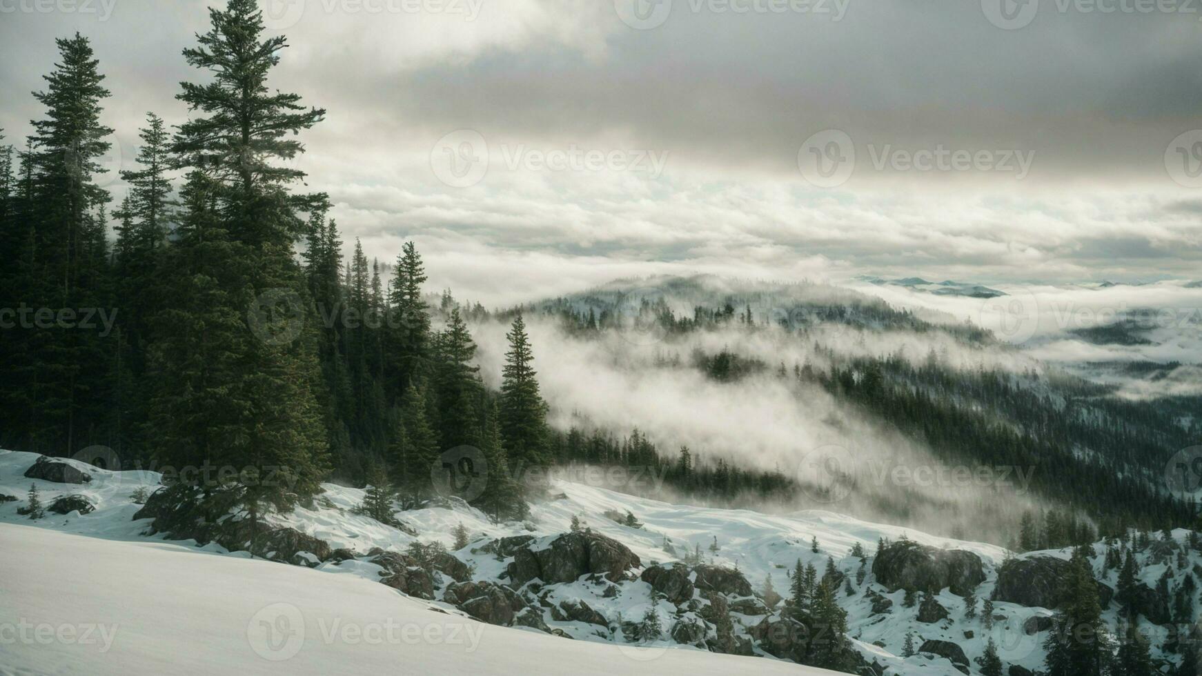 AI generated Explore the adaptation strategies of evergreen trees in harsh environments, such as high altitudes or extreme temperatures. photo