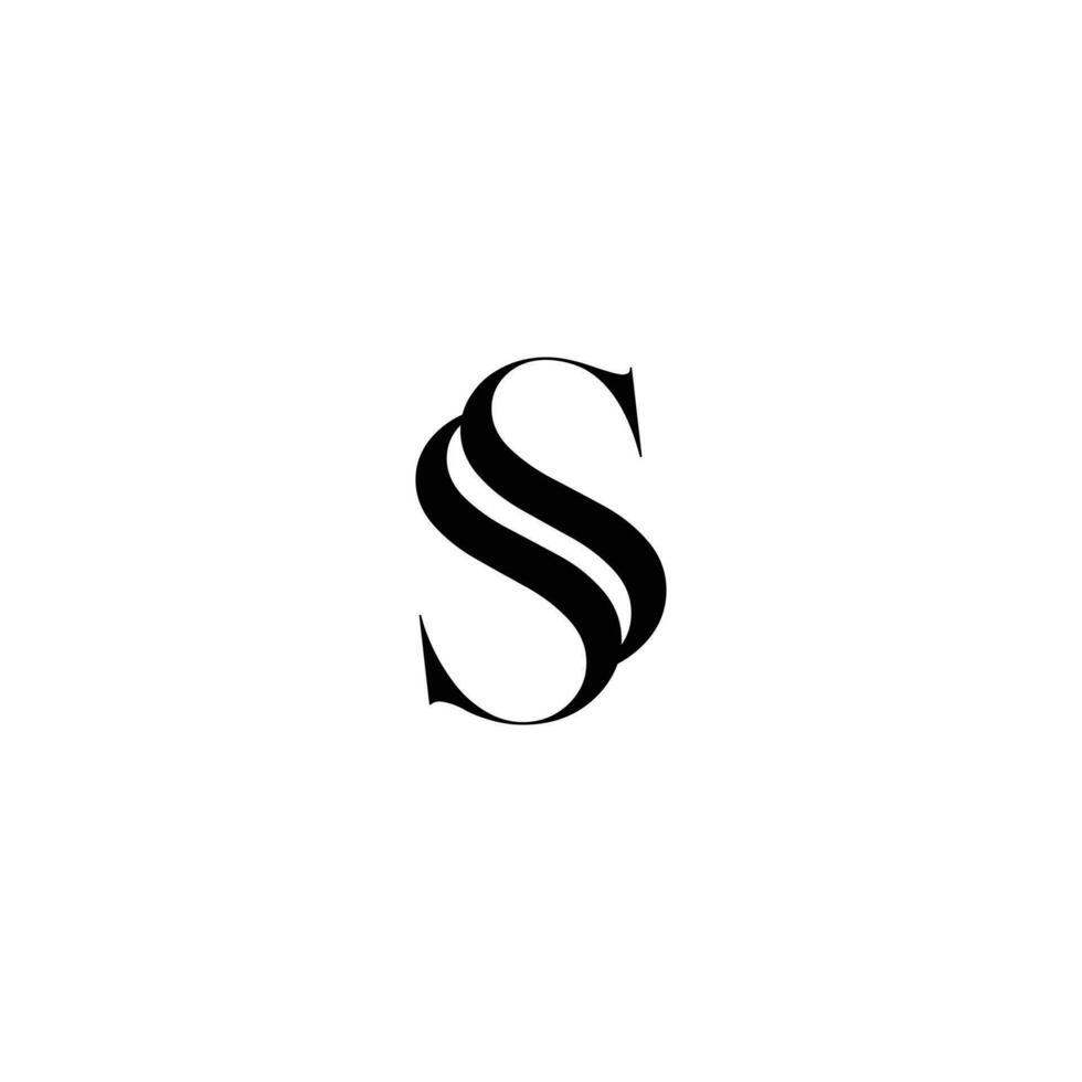 Monogram Double S in Black Logo vector