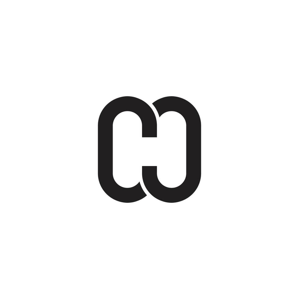 Double C Negative Space Letter H Logo vector