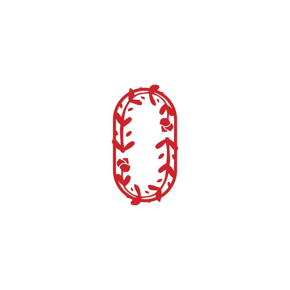 oval guirnalda en rojo logo vector