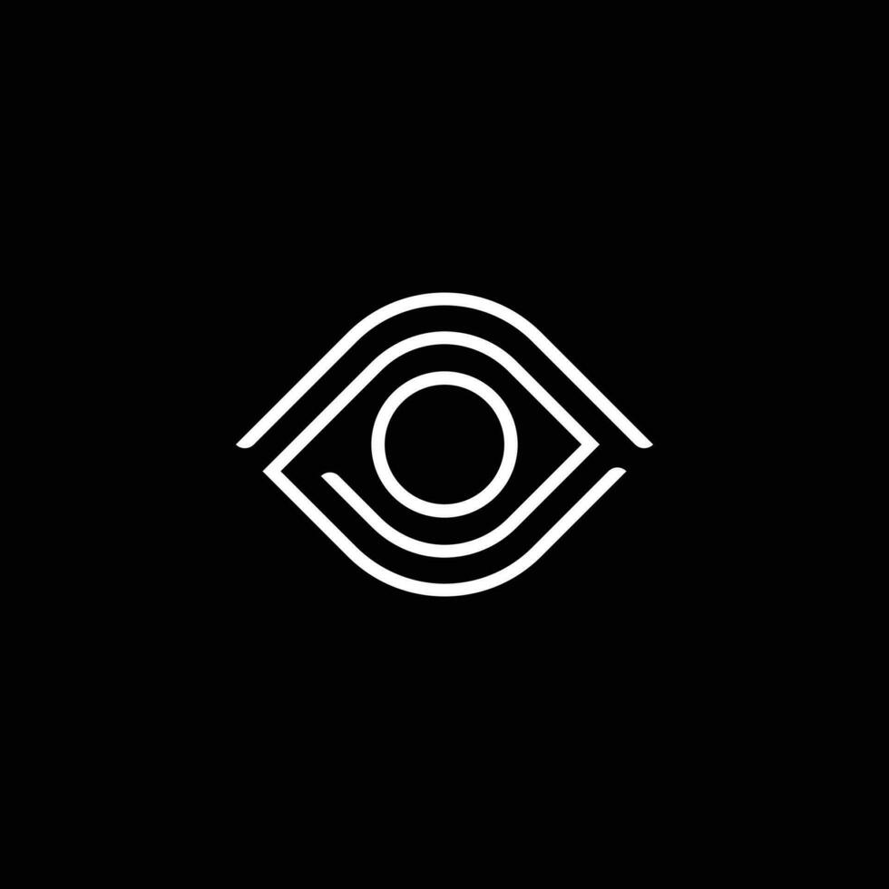 Outlined Geometric Eye Logo vector