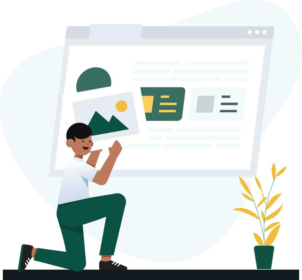 People working on server vector