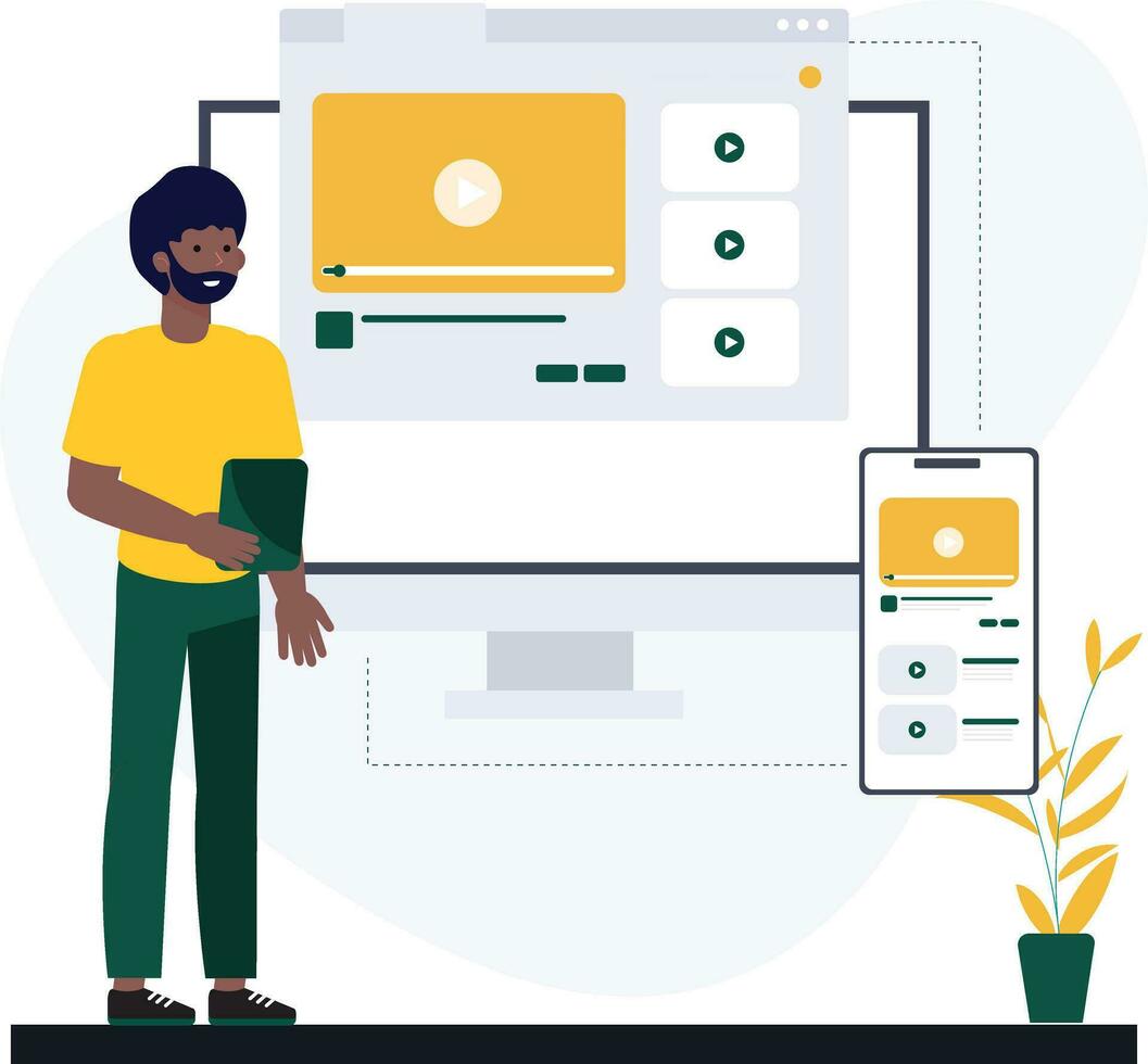 People working on server vector