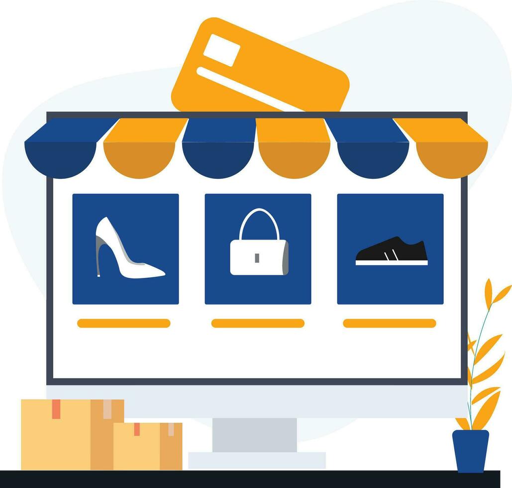 online web shopping vector
