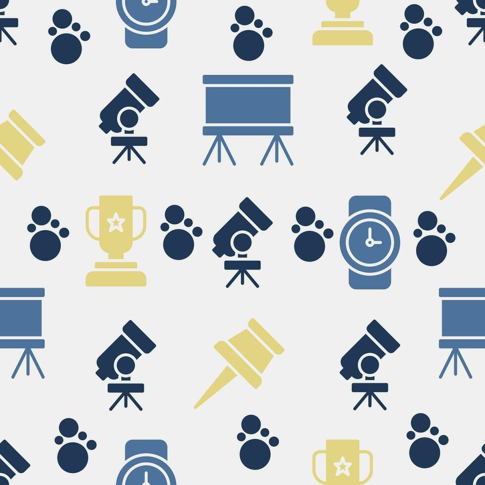 vector pattern background school or education icon flat color style