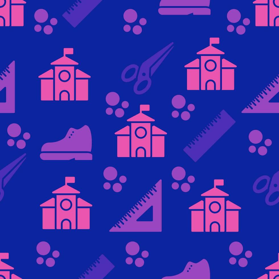 vector pattern background school or education icon flat color style