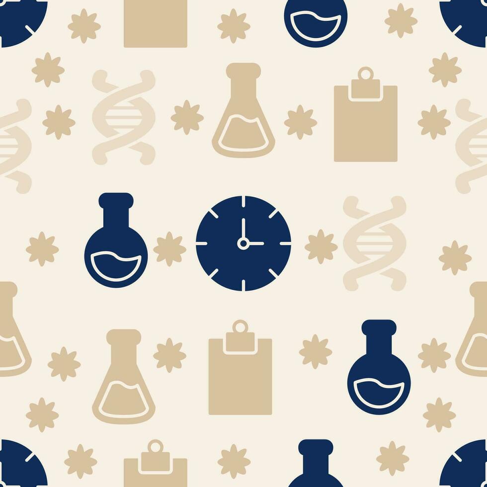 vector seamless pattern school education background flat color icon style