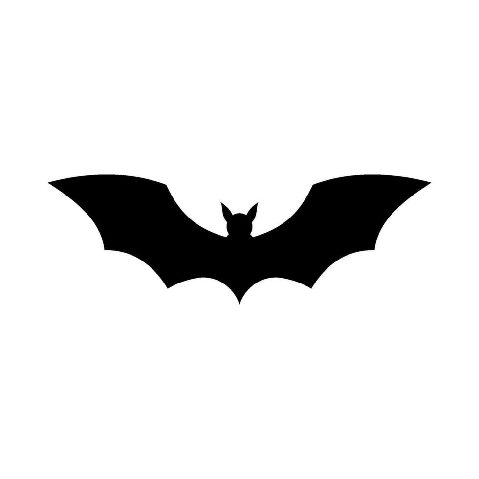 Flat illustration of flying bat silhouette on isolated background vector