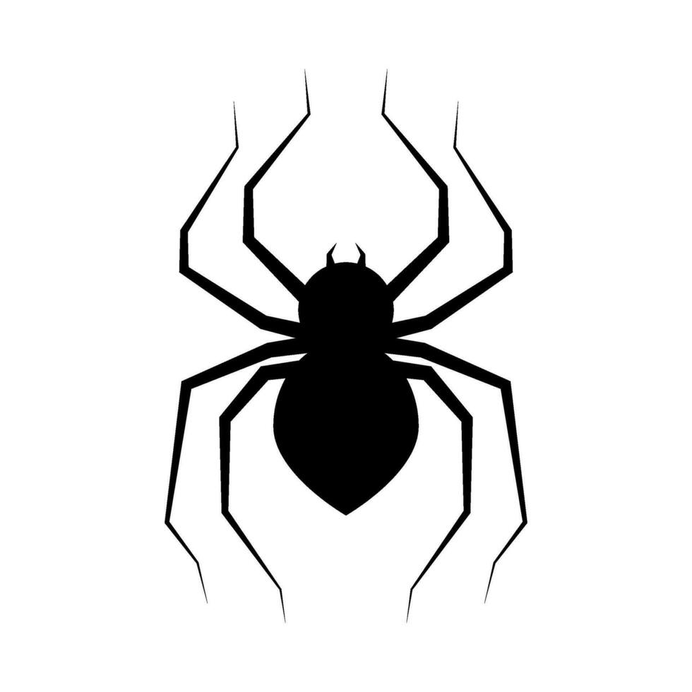 Flat illustration of spider silhouette on isolated background vector