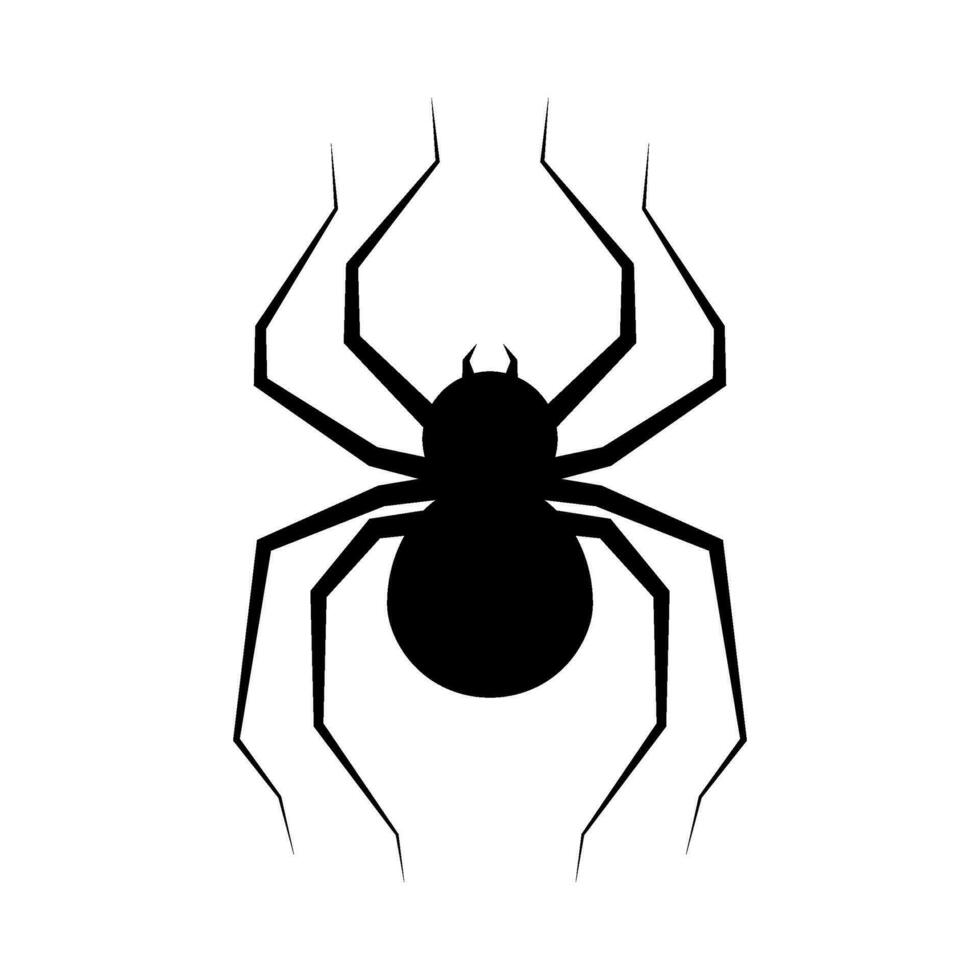 Flat illustration of spider silhouette on isolated background vector