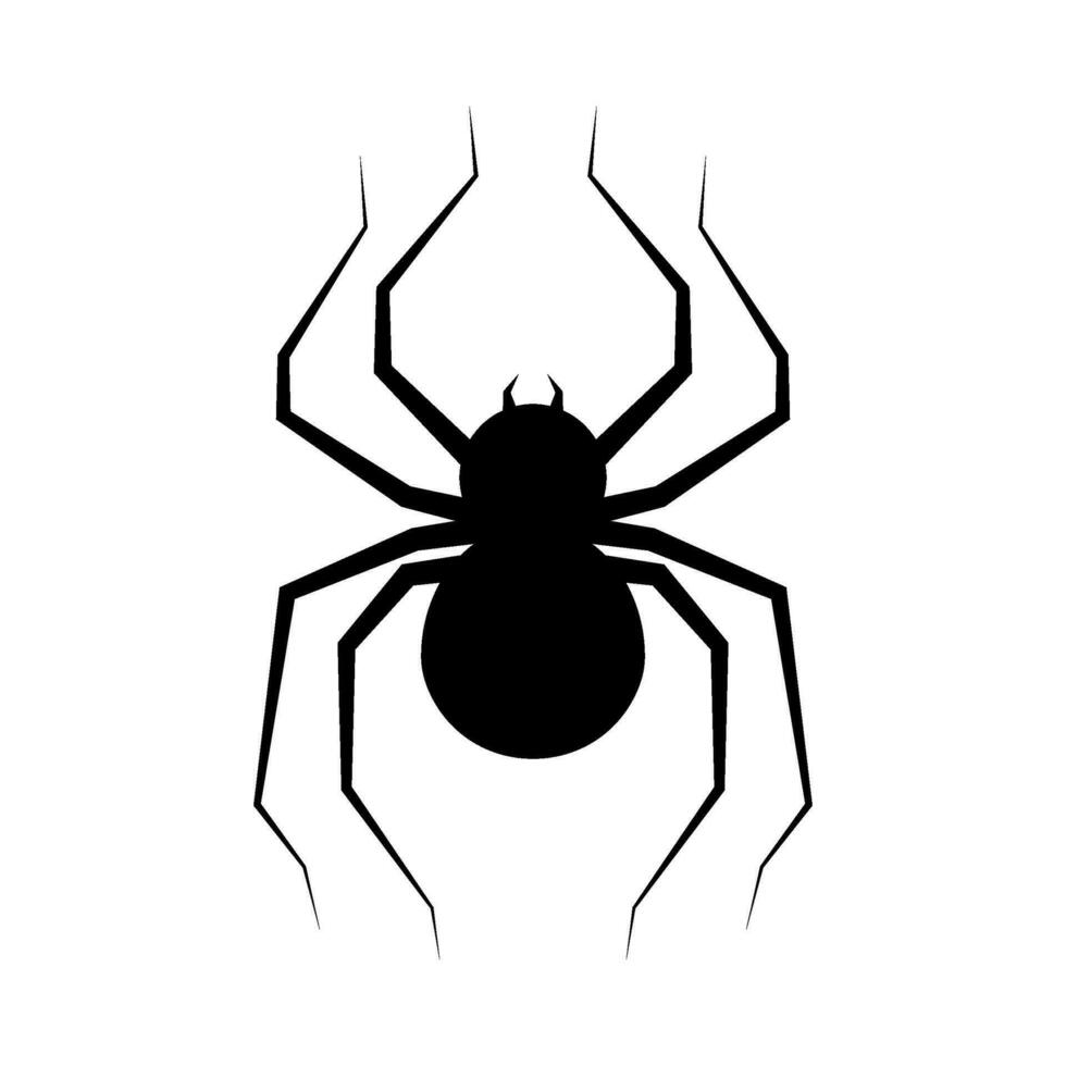 Flat illustration of spider silhouette on isolated background vector