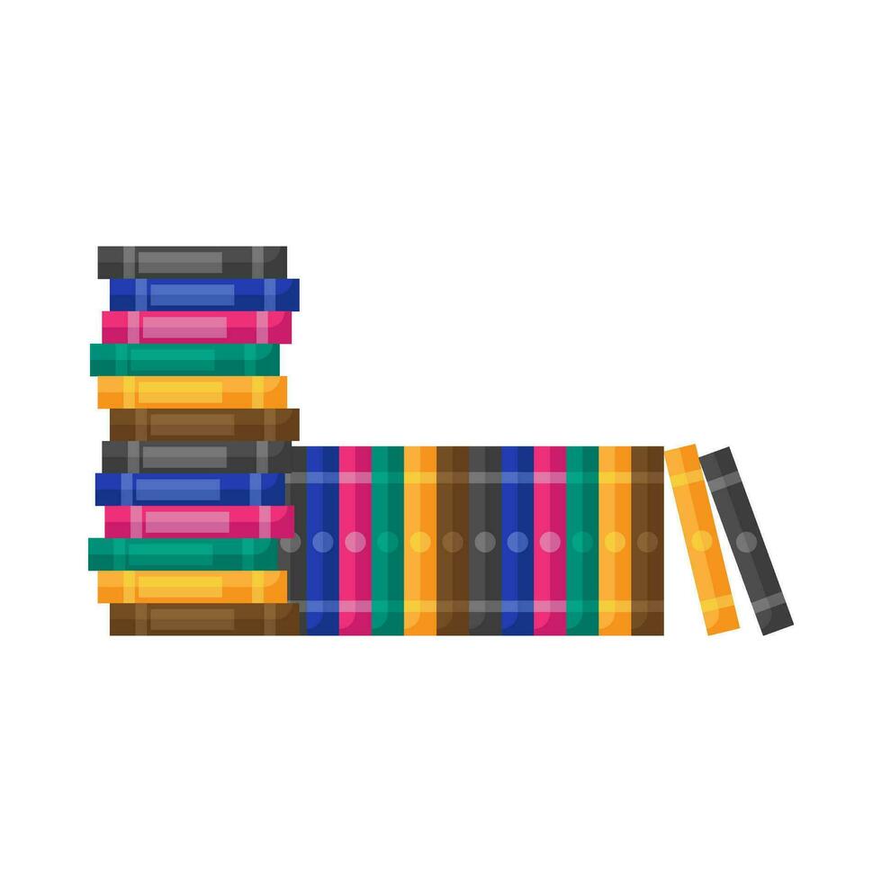 Stack of book flat illustration vector