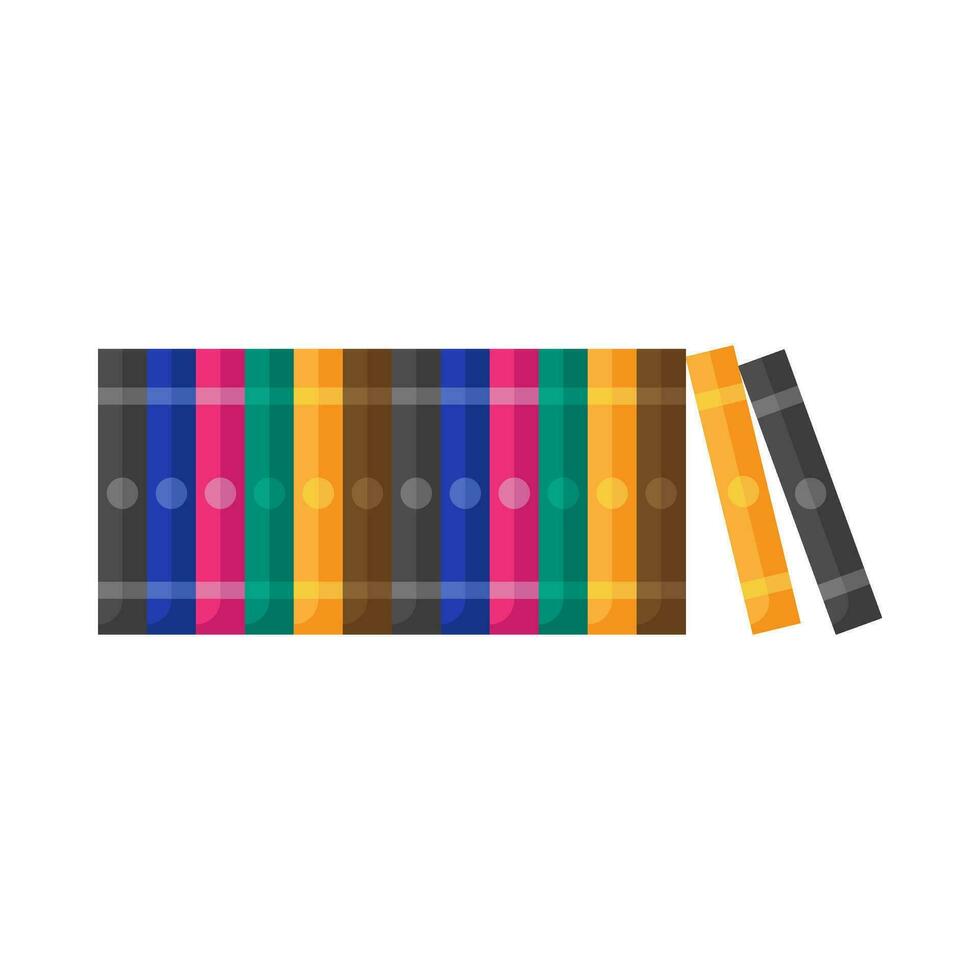 Stack of book flat illustration vector