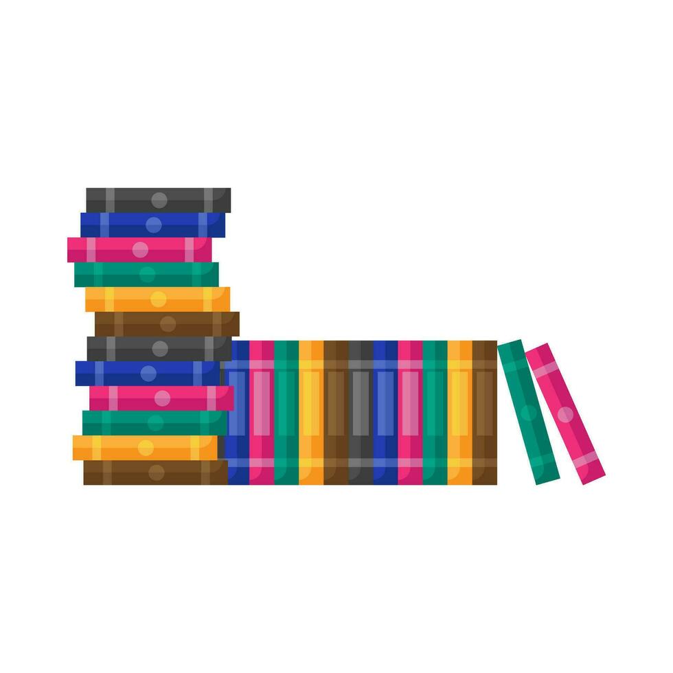 Stack of book flat illustration vector