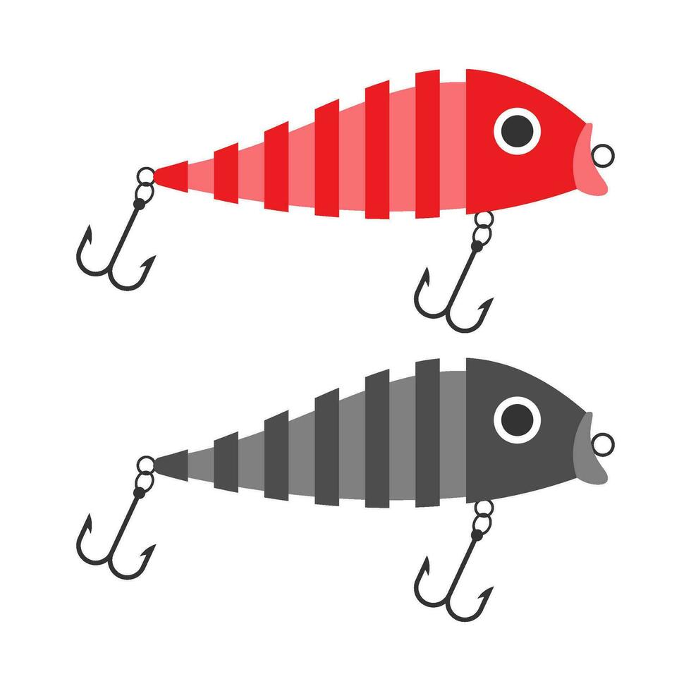 juguete pescado cebo plano ilustración vector