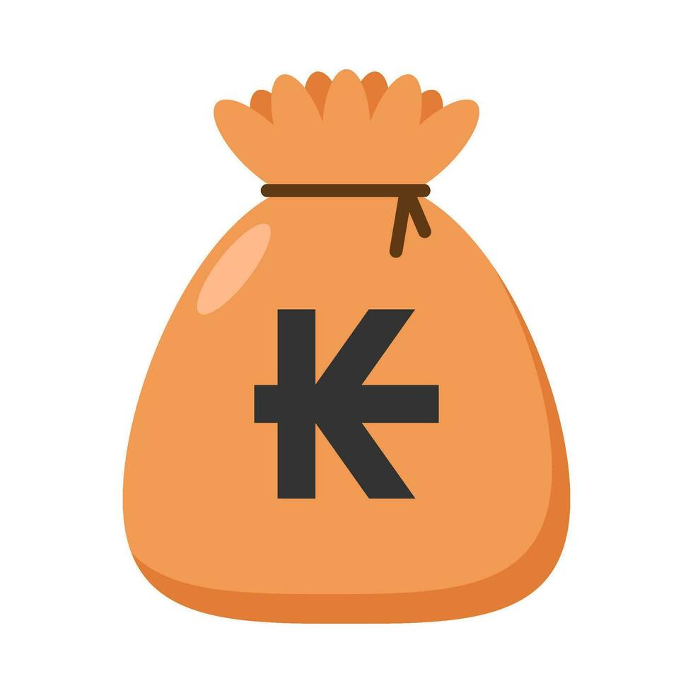 Money bag flat illustration vector