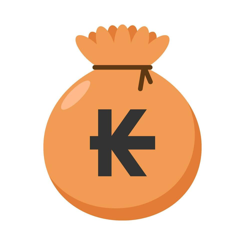 Money bag flat illustration vector